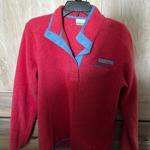 Columbia Red and Blue Fleece Pullover